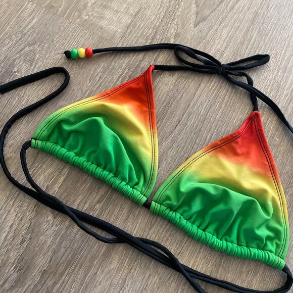 reggae y2k triangle bikini top - Picture 2 of 4